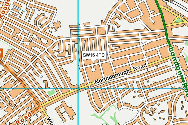 SW16 4TD map - OS VectorMap District (Ordnance Survey)