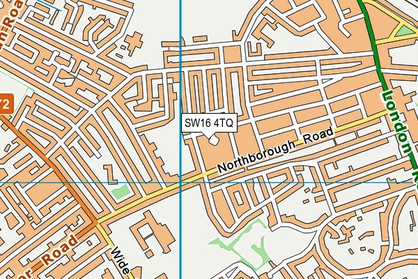 SW16 4TQ map - OS VectorMap District (Ordnance Survey)
