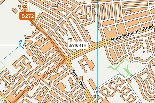 SW16 4TR map - OS VectorMap District (Ordnance Survey)