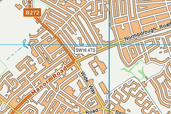 SW16 4TS map - OS VectorMap District (Ordnance Survey)