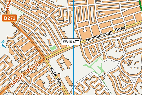 SW16 4TT map - OS VectorMap District (Ordnance Survey)