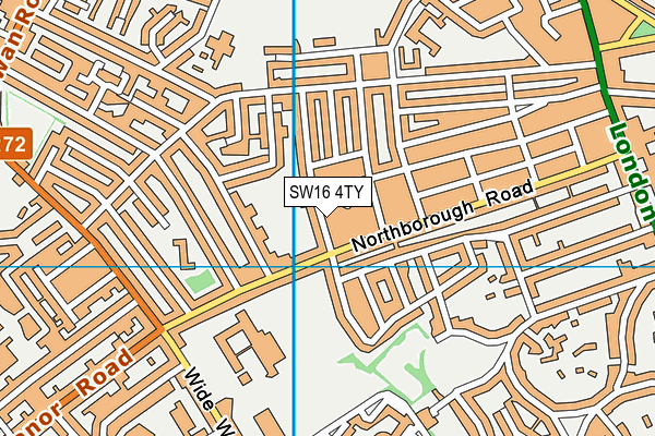 SW16 4TY map - OS VectorMap District (Ordnance Survey)