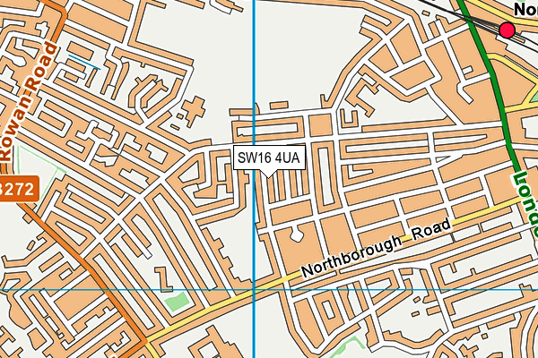 SW16 4UA map - OS VectorMap District (Ordnance Survey)