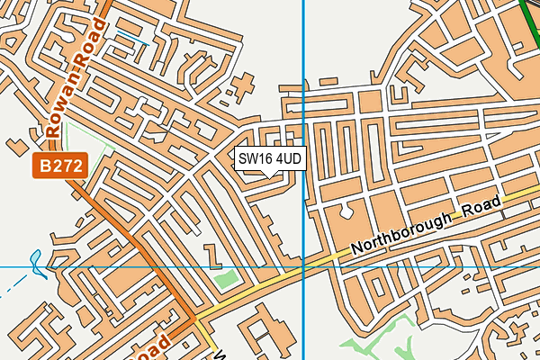 SW16 4UD map - OS VectorMap District (Ordnance Survey)