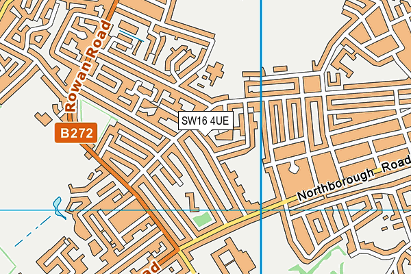 SW16 4UE map - OS VectorMap District (Ordnance Survey)