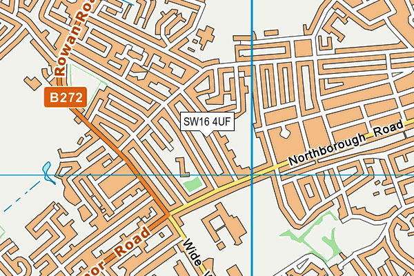 SW16 4UF map - OS VectorMap District (Ordnance Survey)