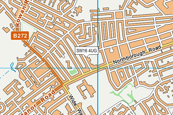 SW16 4UG map - OS VectorMap District (Ordnance Survey)
