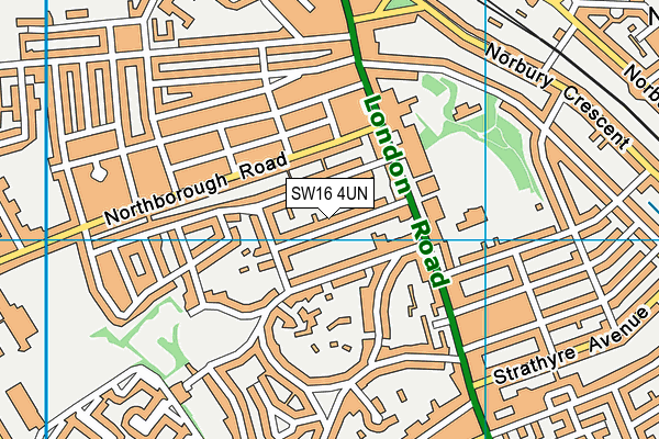 SW16 4UN map - OS VectorMap District (Ordnance Survey)