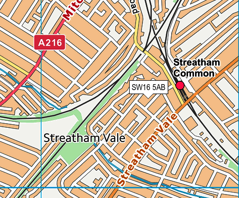 SW16 5AB map - OS VectorMap District (Ordnance Survey)