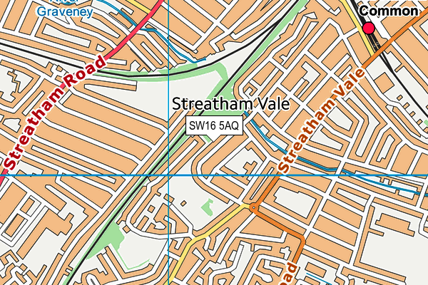 SW16 5AQ map - OS VectorMap District (Ordnance Survey)