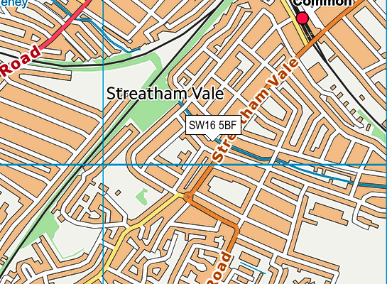 SW16 5BF map - OS VectorMap District (Ordnance Survey)