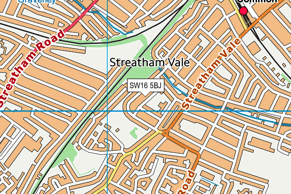 SW16 5BJ map - OS VectorMap District (Ordnance Survey)