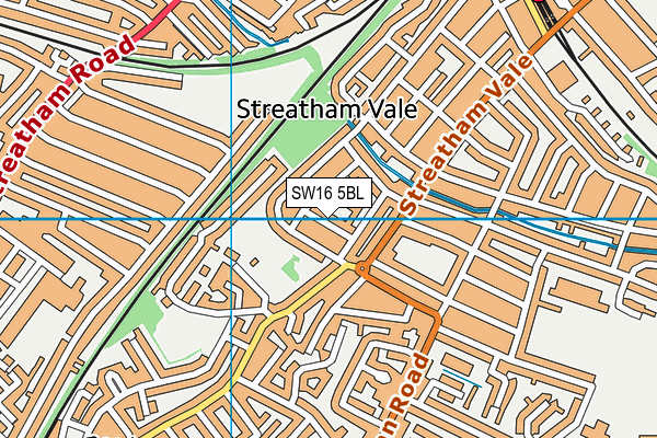 SW16 5BL map - OS VectorMap District (Ordnance Survey)