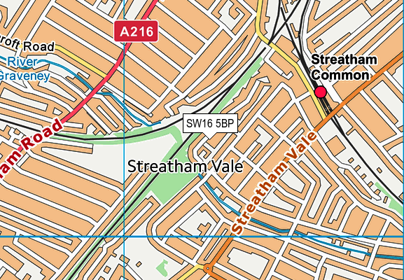 SW16 5BP map - OS VectorMap District (Ordnance Survey)