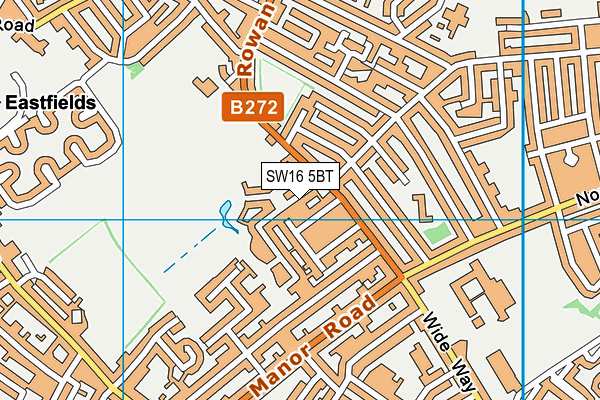 SW16 5BT map - OS VectorMap District (Ordnance Survey)