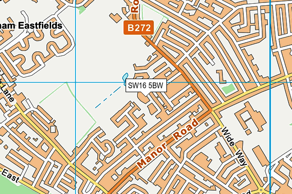 SW16 5BW map - OS VectorMap District (Ordnance Survey)