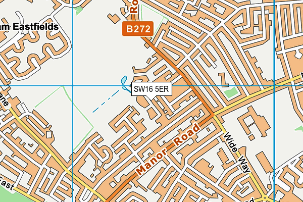 SW16 5ER map - OS VectorMap District (Ordnance Survey)