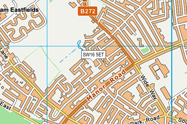 SW16 5ET map - OS VectorMap District (Ordnance Survey)