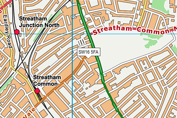 SW16 5FA map - OS VectorMap District (Ordnance Survey)