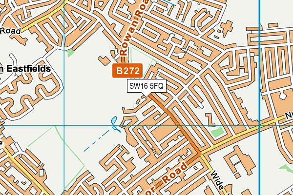 SW16 5FQ map - OS VectorMap District (Ordnance Survey)