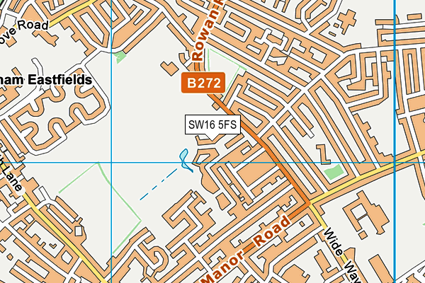 SW16 5FS map - OS VectorMap District (Ordnance Survey)