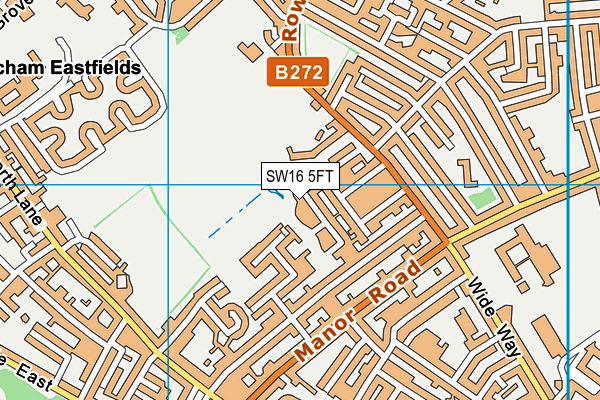 SW16 5FT map - OS VectorMap District (Ordnance Survey)
