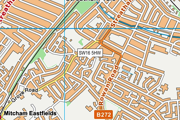 SW16 5HW map - OS VectorMap District (Ordnance Survey)