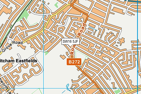SW16 5JF map - OS VectorMap District (Ordnance Survey)