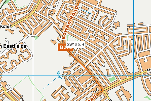 SW16 5JH map - OS VectorMap District (Ordnance Survey)
