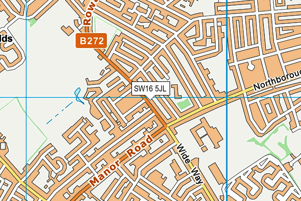 SW16 5JL map - OS VectorMap District (Ordnance Survey)