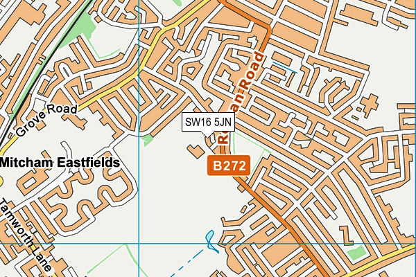 SW16 5JN map - OS VectorMap District (Ordnance Survey)