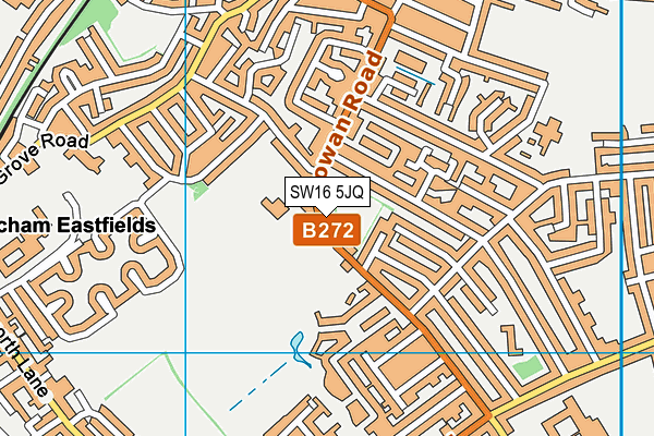 SW16 5JQ map - OS VectorMap District (Ordnance Survey)