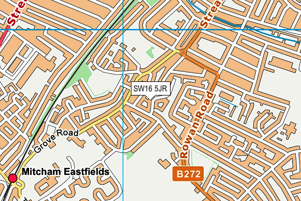SW16 5JR map - OS VectorMap District (Ordnance Survey)