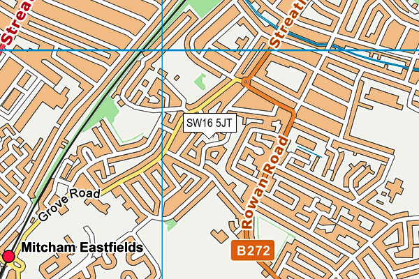 SW16 5JT map - OS VectorMap District (Ordnance Survey)