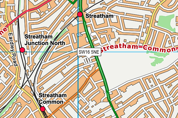 SW16 5NE map - OS VectorMap District (Ordnance Survey)