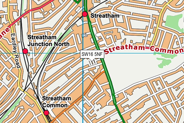 SW16 5NF map - OS VectorMap District (Ordnance Survey)