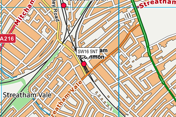 SW16 5NT map - OS VectorMap District (Ordnance Survey)