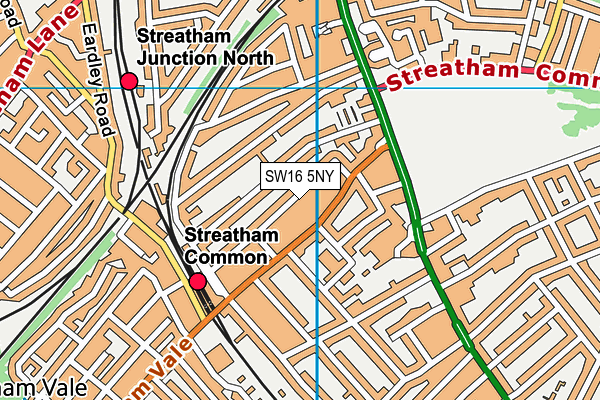 SW16 5NY map - OS VectorMap District (Ordnance Survey)