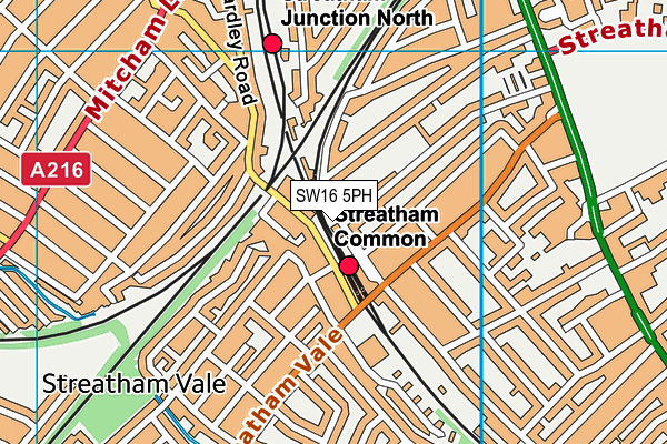 SW16 5PH map - OS VectorMap District (Ordnance Survey)