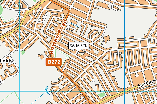 SW16 5PN map - OS VectorMap District (Ordnance Survey)