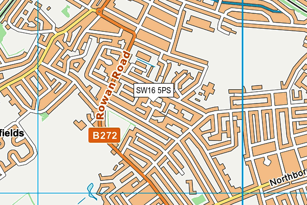 SW16 5PS map - OS VectorMap District (Ordnance Survey)