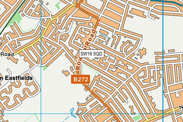 SW16 5QD map - OS VectorMap District (Ordnance Survey)