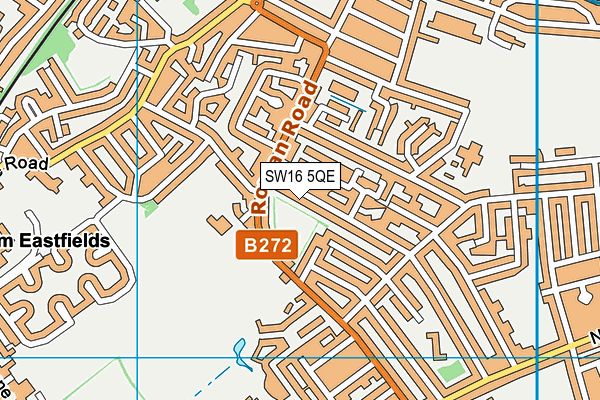 SW16 5QE map - OS VectorMap District (Ordnance Survey)