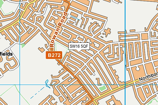 SW16 5QF map - OS VectorMap District (Ordnance Survey)