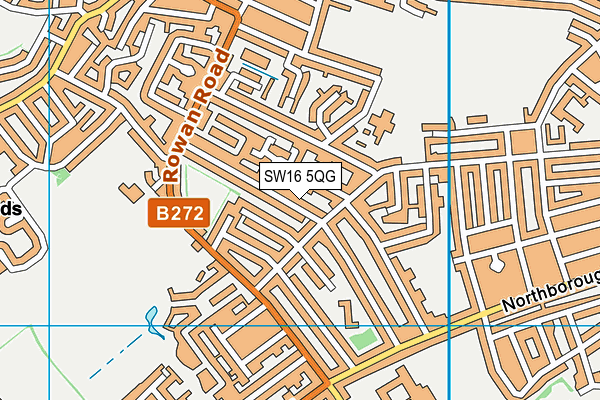 SW16 5QG map - OS VectorMap District (Ordnance Survey)