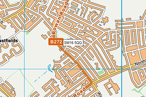 SW16 5QQ map - OS VectorMap District (Ordnance Survey)