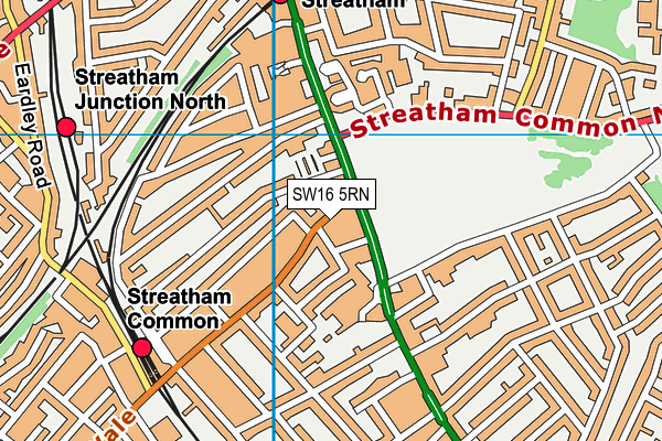 SW16 5RN map - OS VectorMap District (Ordnance Survey)