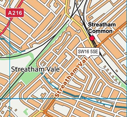 SW16 5SE map - OS VectorMap District (Ordnance Survey)