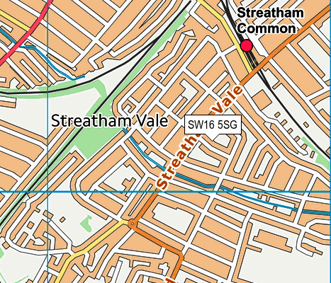 SW16 5SG map - OS VectorMap District (Ordnance Survey)