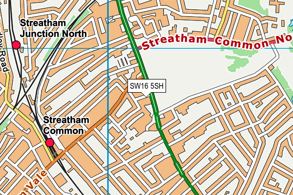 SW16 5SH map - OS VectorMap District (Ordnance Survey)
